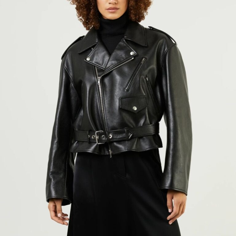 Grease Sandy Olsson Aka Olivia Newton John Leather Biker Jacket In