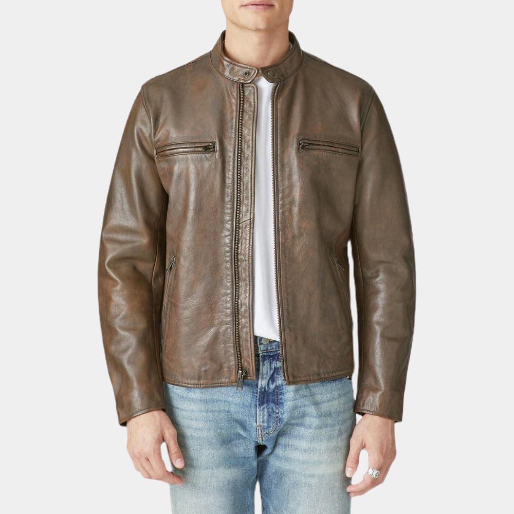 Chicago PD Hank Voight Brown Fit Leather Jacket - Front View
