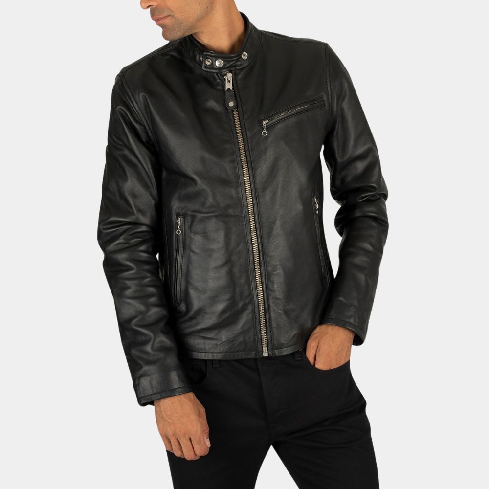 Better Call Saul Nacho Varga Black Leather Jacket - Front View
