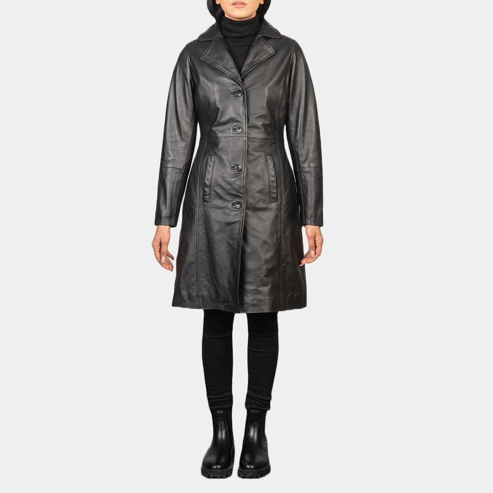 Women's High Fidelity Robyn leather Coat - Front View
