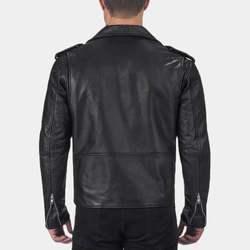 Men’s Brando Classic Motorcycle Vintage Black Leather Jacket - SAFYD