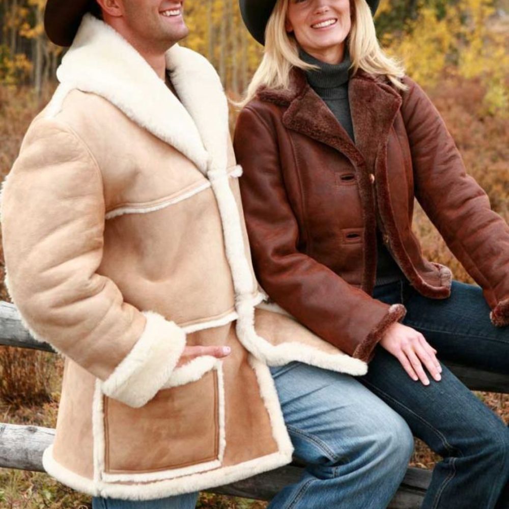 Fargo Season 05 Sheriff Roy Tillman Shearling Coat for Men  Faux Shearling  100% Suede Leather Coat in Brown Color - SAFYD