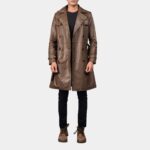 Rorschach Brown Leather Coat - Image 4