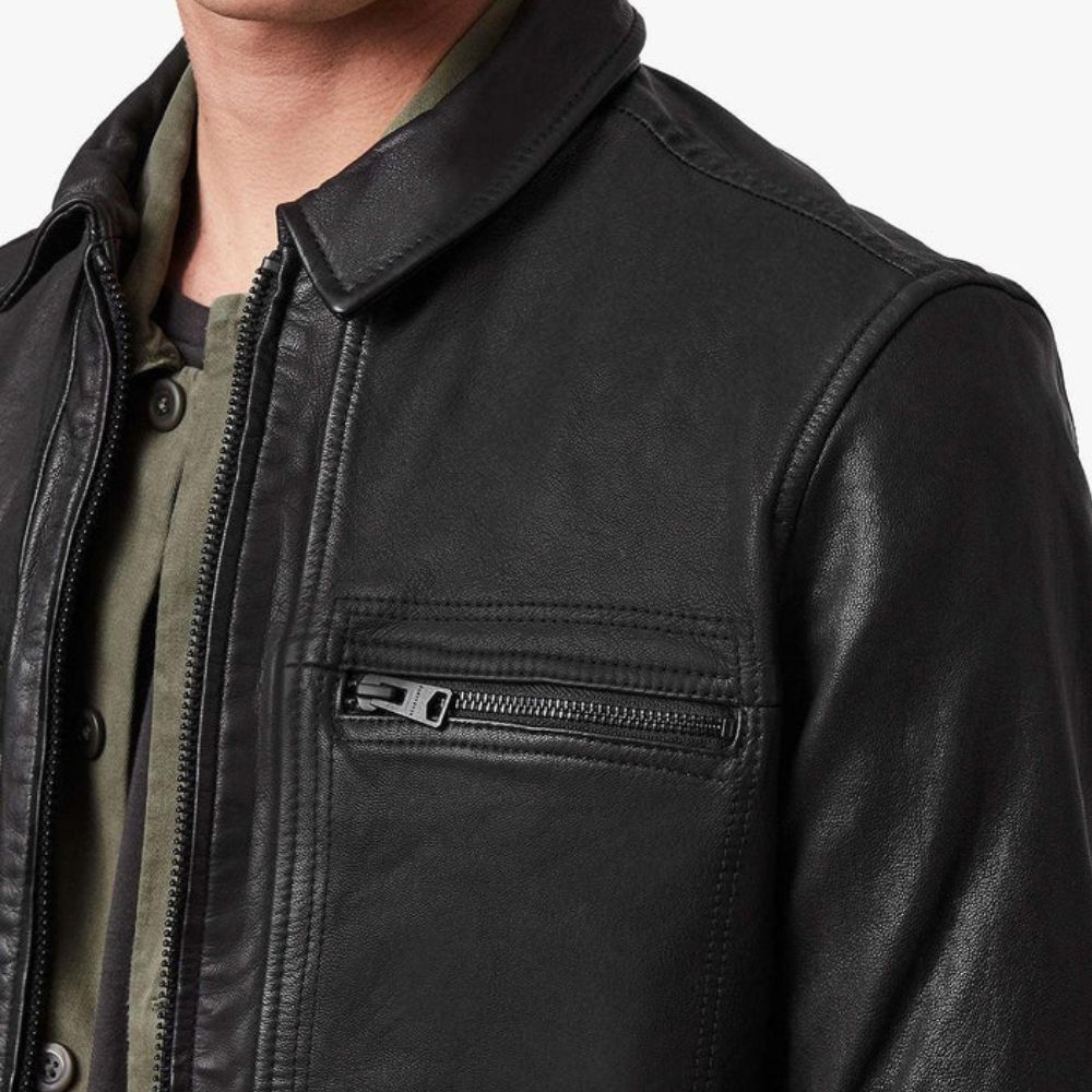 The Out-Laws Pierce Brosnan Solid Matt Black Leather Jacket - SAFYD