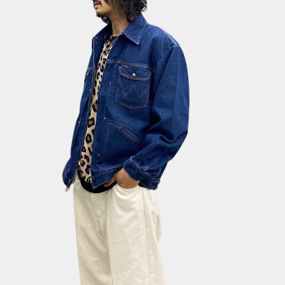 Billy Jack Tom Laughlin Blue Denim Jacket - Street Style Cotton Denim Jacket - Front View