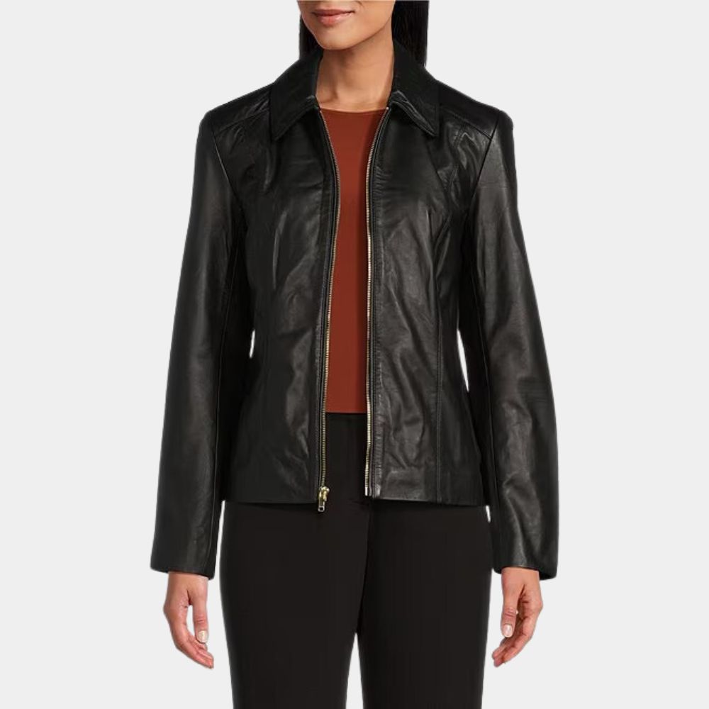 Sex Education Maeve Wiley Classic Black Leather Jacket