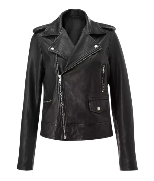 The Family Plan Michelle Monaghan Black Leather Biker Jacket - SAFYD