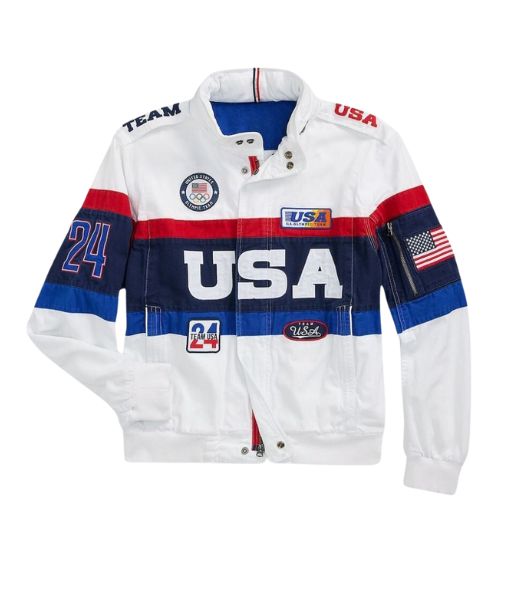 Team USA Olympics 2024 Closing Ceremony White Cotton Jacket 