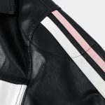 Pink Ribbons Black Leather Jacket - Image 5