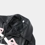 Pink Ribbons Black Leather Jacket - Image 3