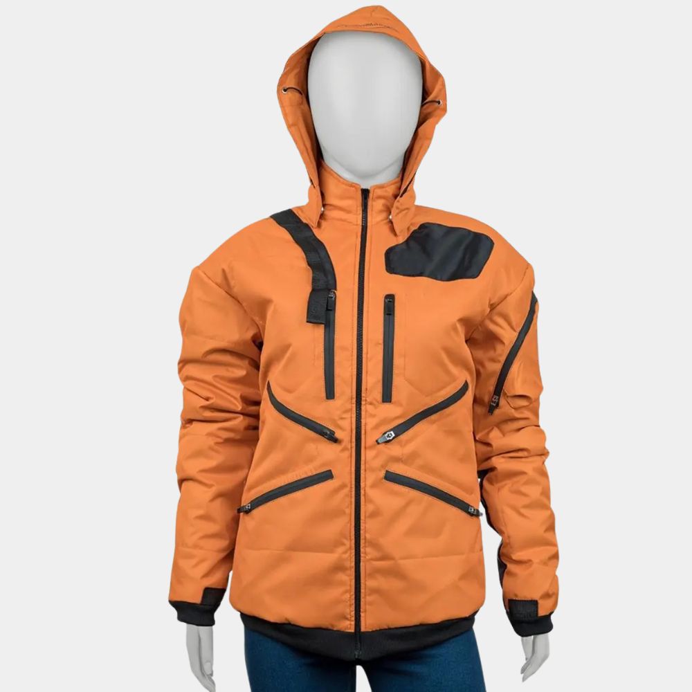 Death Stranding 2 Orange Jacket - Death Stranding 2: On the Beach Hideo Kojima Orange Hooded Jacket - Front View