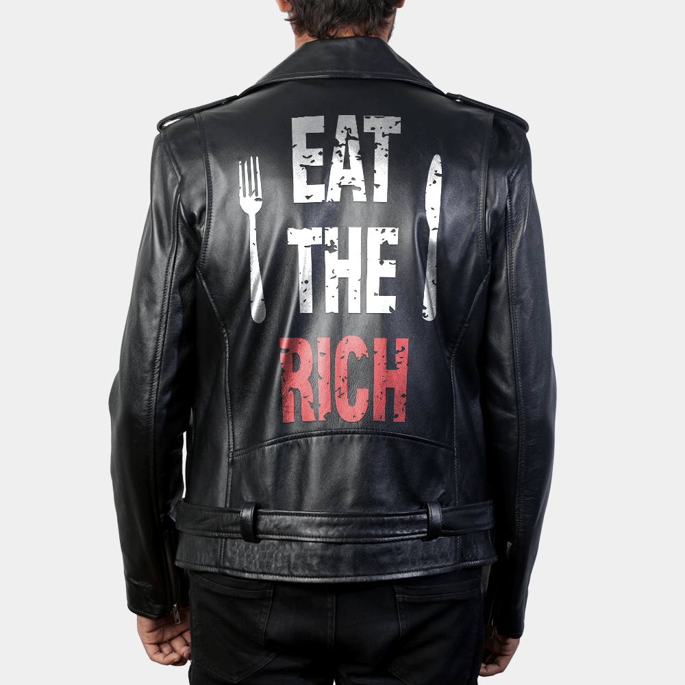 eat the rich leather jacket