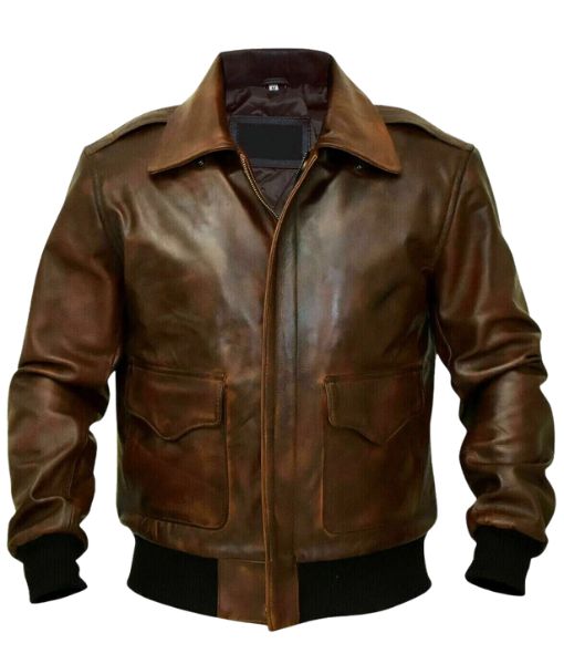 Relay Tom Brown Leather Bomber Jacket