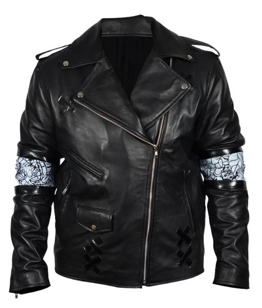 Daft Punk Shark Black Leather Jacket