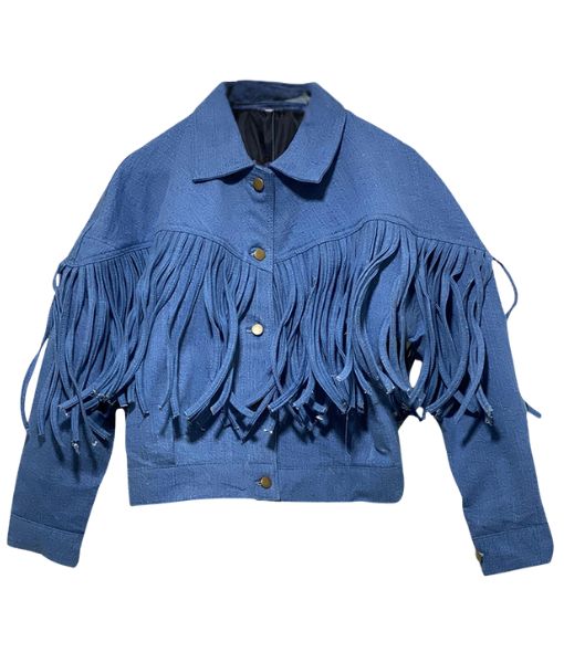 Michelle Randolph Denim Fringe Jacket