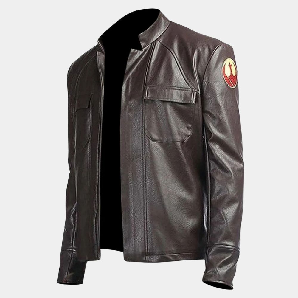 Star Wars The Last Jedi Poe Dameron Brown Leather Jacket - Front View