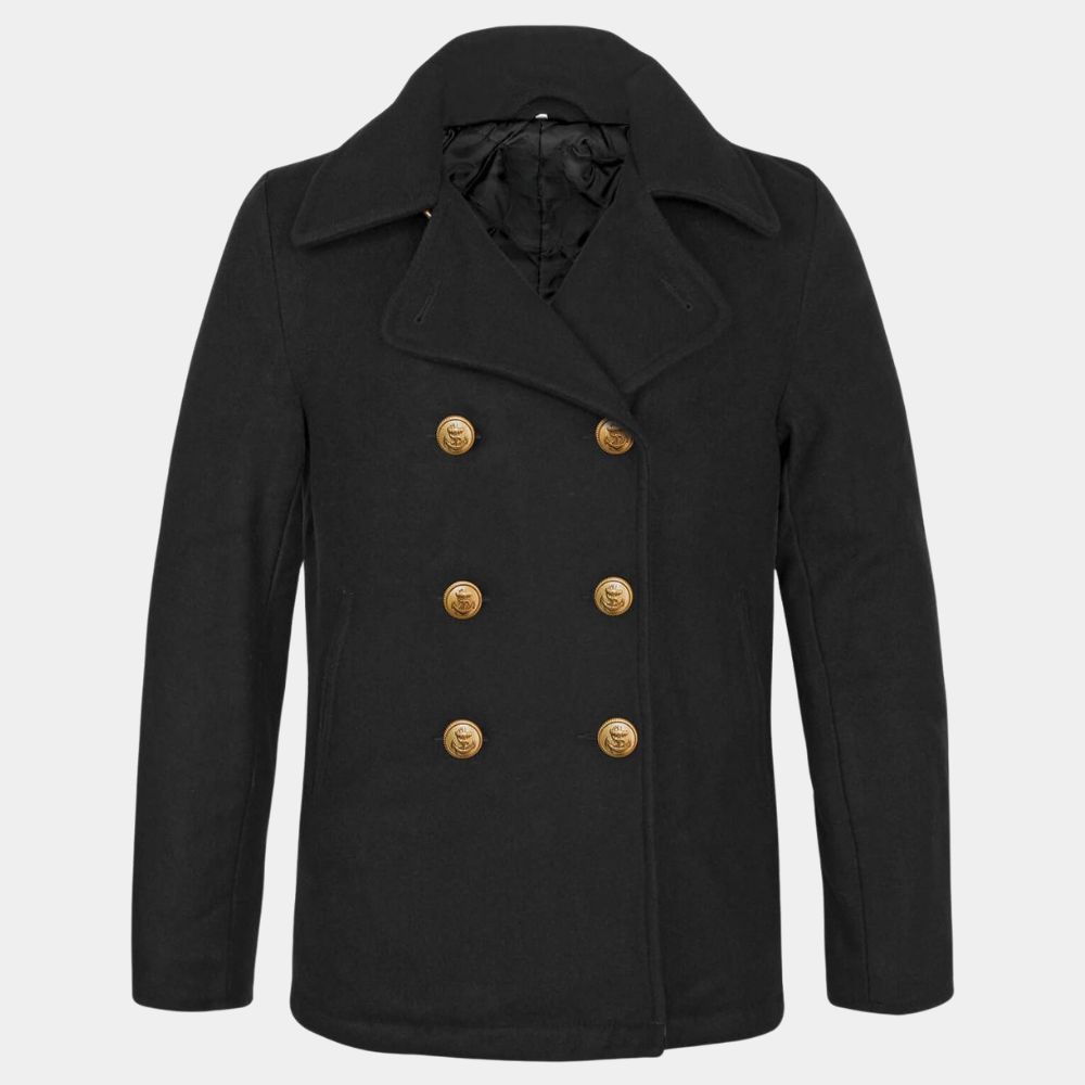 US NAVY Officer Peacoat Reefer Jacket - Front View