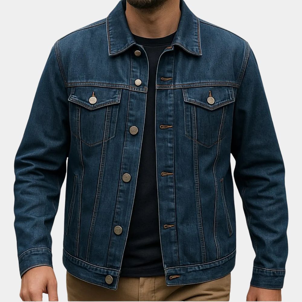 The Lowdown Ethan Hawke (Lee Raybon) Blue Denim Jacket - Front View