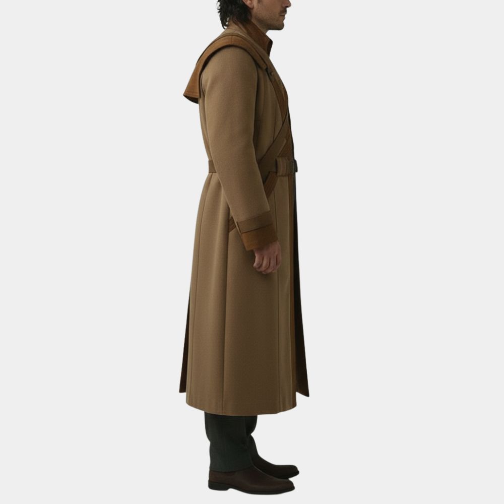 Andor Diego Luna Tan Cotton Trench Coat - Image 3
