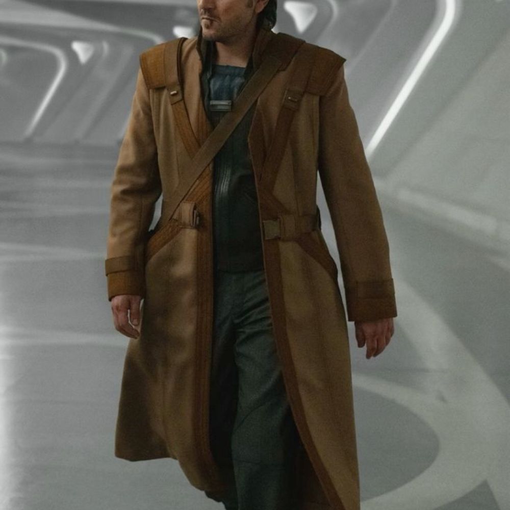 Andor Diego Luna Tan Cotton Trench Coat - Image 4