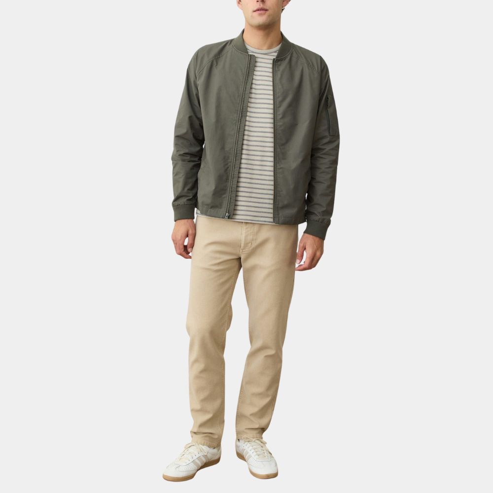 A Christmas Prayer Christopher Russell (Wes) Grey Cotton Bomber Jacket - Front View