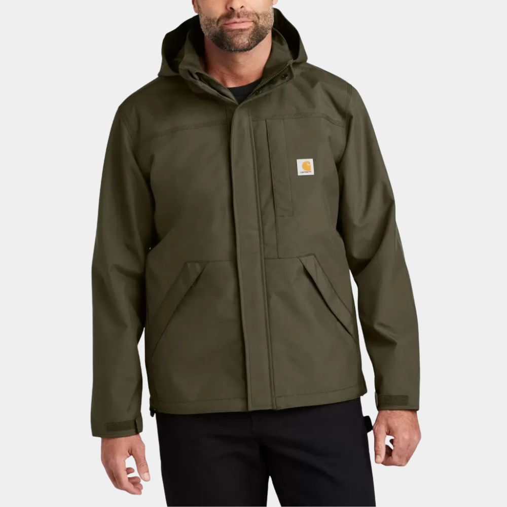 Holiday Touchdown: A Bills Love Story Matthew Daddario (Gabe DeLuca) Green Cotton Hooded Jacket - Front View