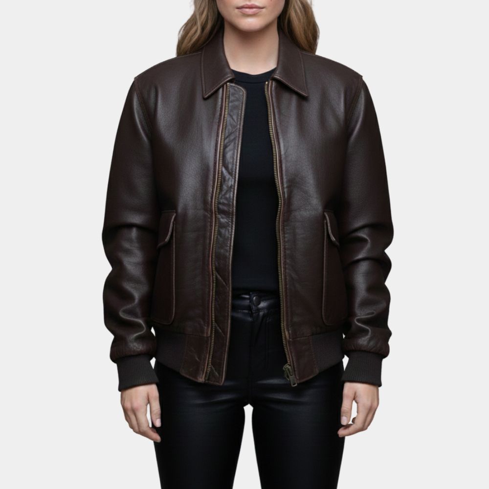 The Housemaid 2025 Sydney Sweeney Millie Tan Leather Jacket - Front View