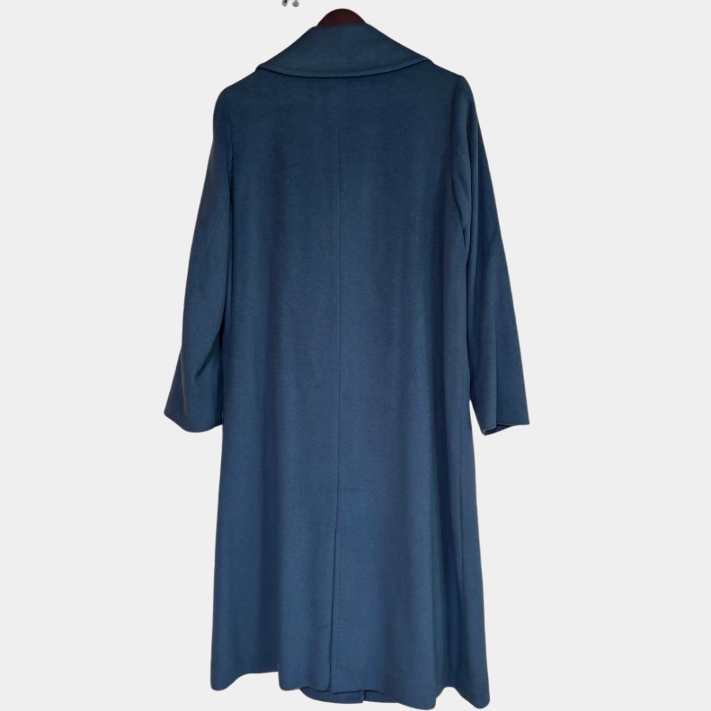 Ingrid Greene Run Driver Blue Wool Trench Coat