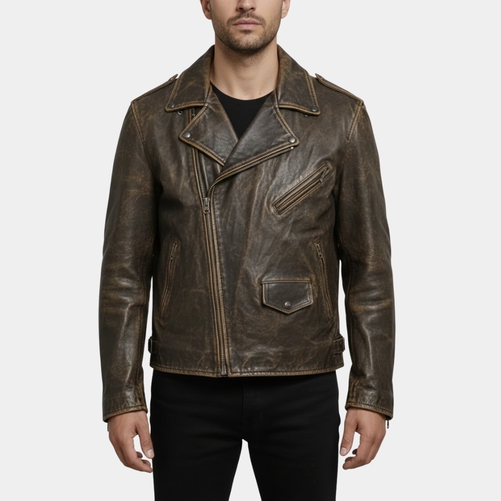 The Wrecking Crew Jason Momoa (james) Distressed Leather Jacket